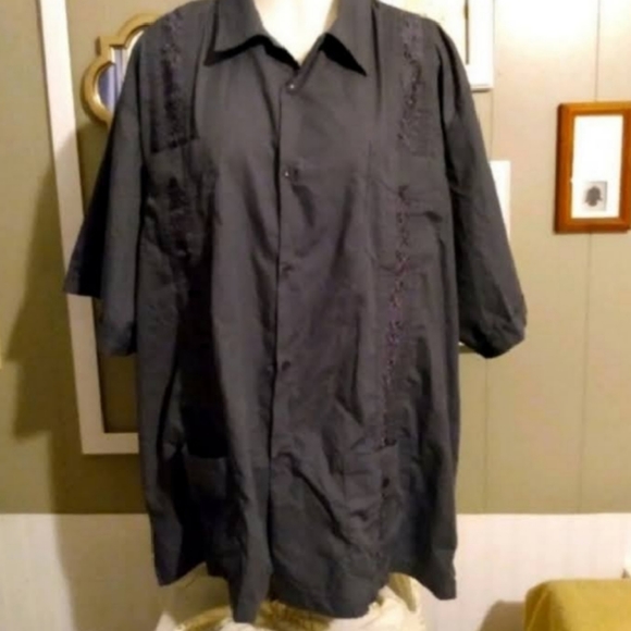 Maximo's Gray Guayabera Shirt Sz 6XL - Picture 3 of 12